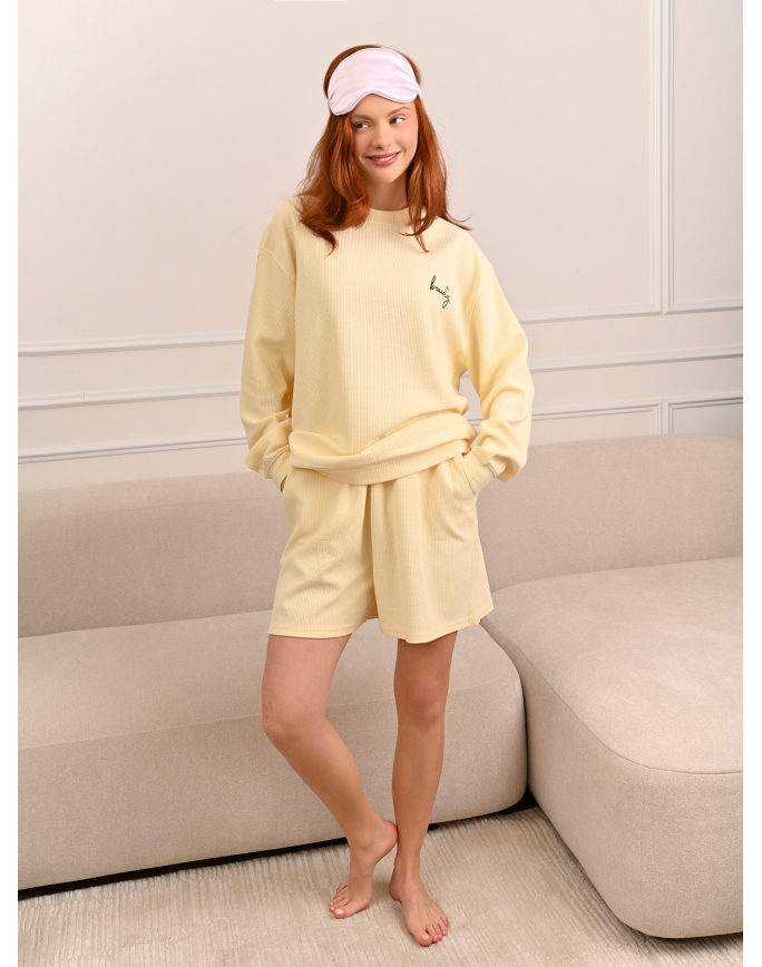 	 Женская пижама с шортами и длинным рукавом (Арт. 5292TQP)